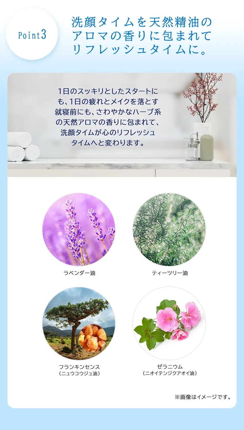 スアビスヴェールクレンジングフォーム150mL Point3 天然精油アロマ配合