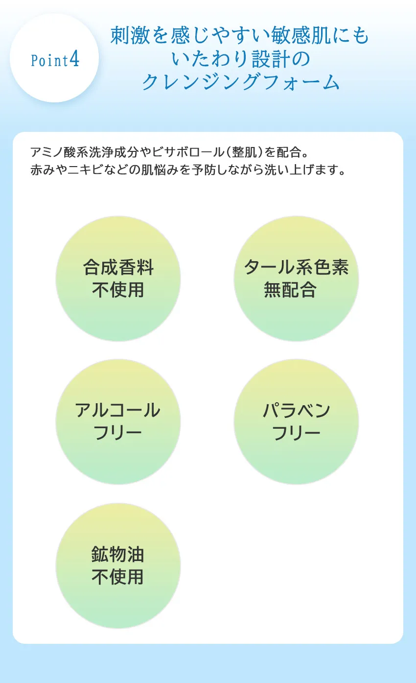 スアビスヴェールクレンジングフォーム150mL Point4 5つのフリー設計