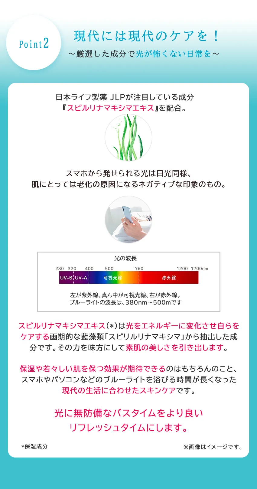 スアビスヴェールボディウォッシュ200mL Point2 スピルリナマキシマエキス配合