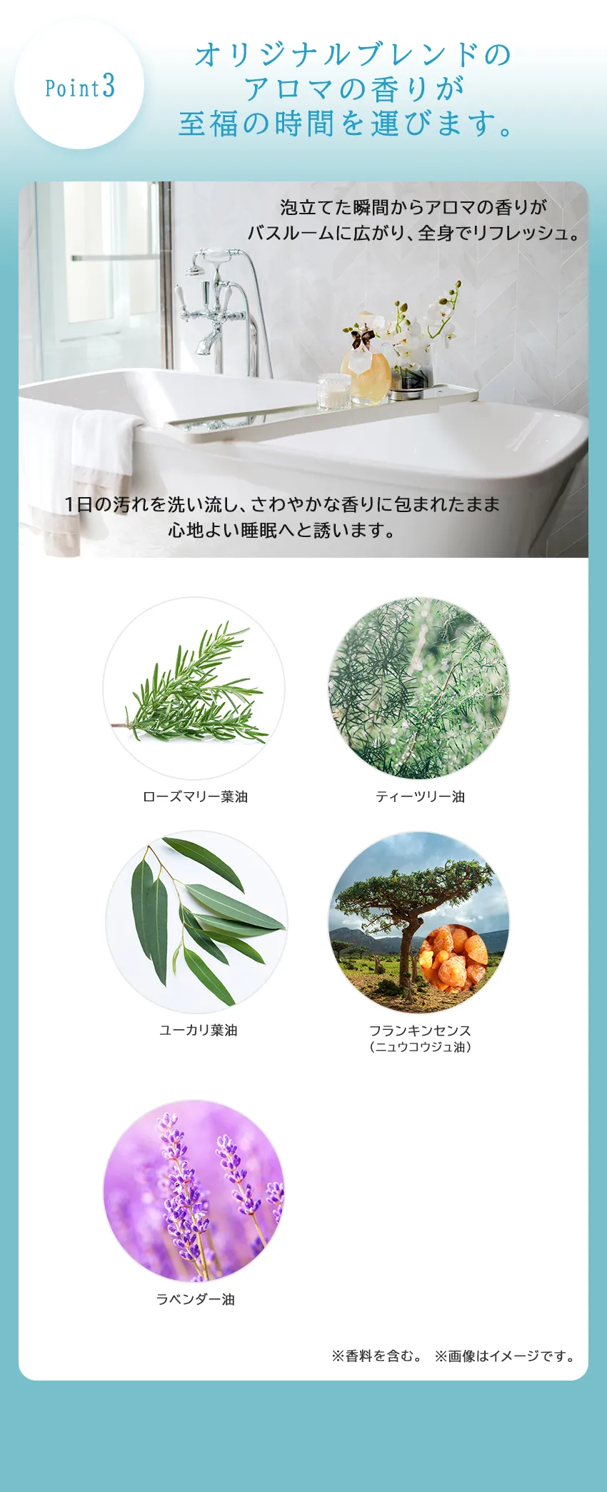 スアビスヴェールボディウォッシュ200mL Point3 天然精油オリジナルブレンドの香り