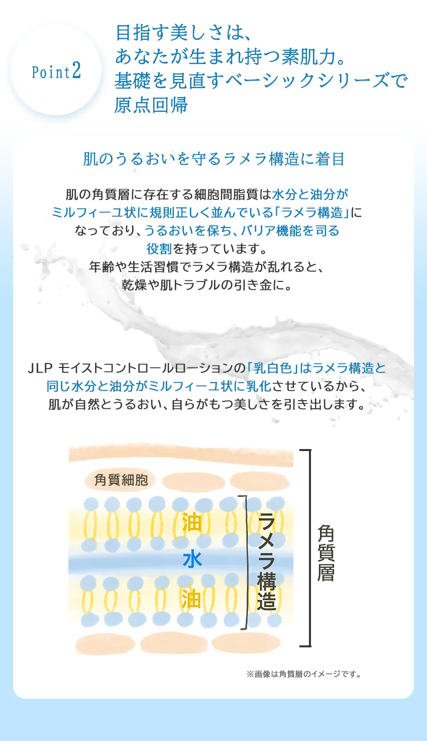モイストコントロールローションフリー設計の説明