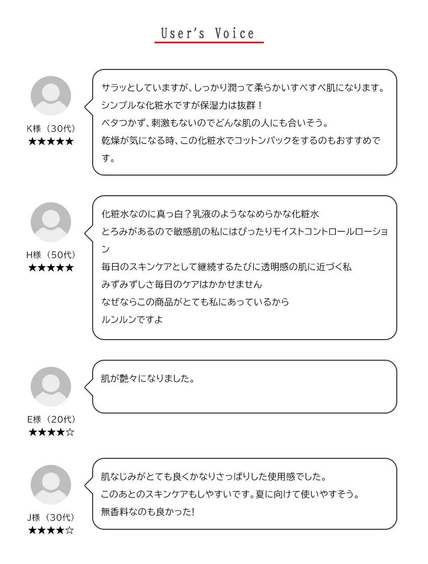モイストコントロールローションお客様の声・追加レビュー